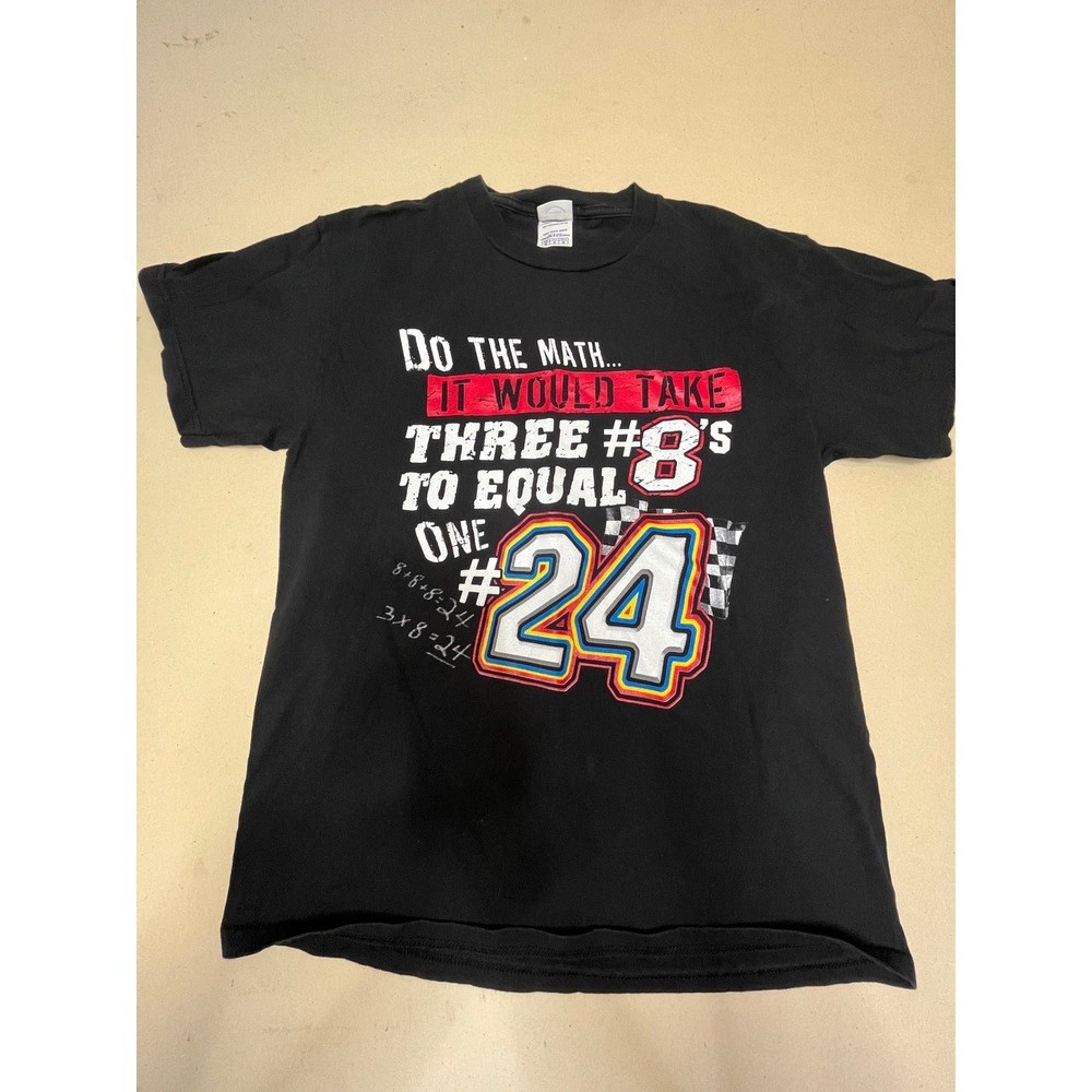 Jeff Gordon NASCAR T-Shirt Mens M Black Delta Pro Weight 24 Do The Math Tee Y2K